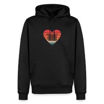 Crochet tricot couture couturière cadeau - Sweat à capuche Premium bio Homme - noir - Devant - Nico (187cm)