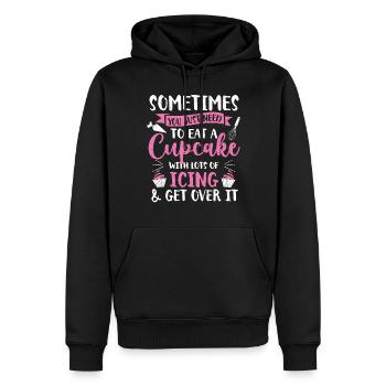 Cupcake - Sweat à capuche Premium bio Homme - noir - Devant - Nico (187cm)