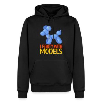 Ballon Animal Ballon Twisting - Sweat à capuche Premium bio Homme - noir - Devant - Nico (187cm)