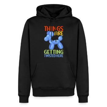 Ballontier Balloon Twisting - Männer Premium Bio Hoodie - Schwarz - Vorne - Nico (187cm)