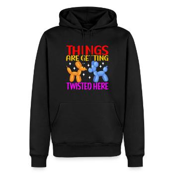 Ballontier Balloon Twisting - Männer Premium Bio Hoodie - Schwarz - Vorne - Nico (187cm)