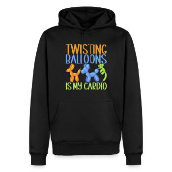 Ballontier Balloon Twisting - Männer Premium Bio Hoodie - Schwarz - Vorne - Nico (187cm)