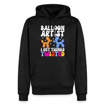 Ballontier Balloon Twisting - Männer Premium Bio Hoodie - Schwarz - Vorne - Nico (187cm)
