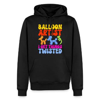 Ballontier Balloon Twisting - Männer Premium Bio Hoodie - Schwarz - Vorne - Nico (187cm)