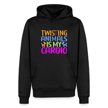 Ballontier Balloon Twisting - Männer Premium Bio Hoodie - Schwarz - Vorne - Nico (187cm)