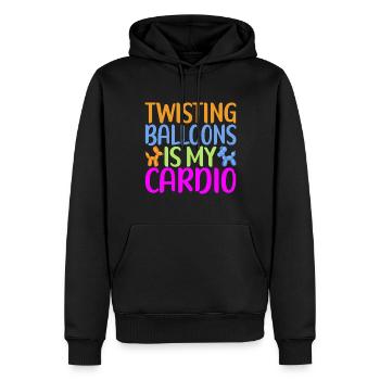 Ballon Animal Ballon Twisting - Sweat à capuche Premium bio Homme - noir - Devant - Nico (187cm)