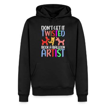 Ballon Animal Ballon Twisting - Sweat à capuche Premium bio Homme - noir - Devant - Nico (187cm)