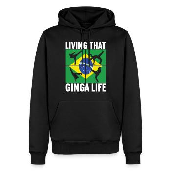 Capoeira Capoeirista - Sweat à capuche Premium bio Homme - noir - Devant - Nico (187cm)