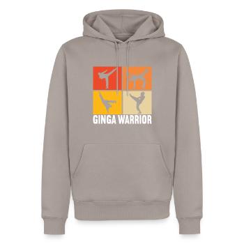 Capoeira Capoeirista - Men’s Premium Organic Hoodie - taupe - Front - Nico (187cm)