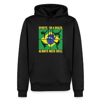 Capoeira Capoeirista - Sweat à capuche Premium bio Homme - noir - Devant - Nico (187cm)