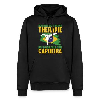 Capoeira Capoeirista - Sweat à capuche Premium bio Homme - noir - Devant - Nico (187cm)
