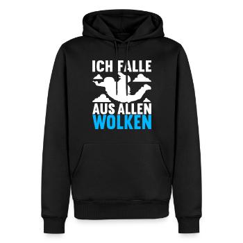 Parachutiste Parachutiste - Sweat à capuche Premium bio Homme - noir - Devant - Nico (187cm)