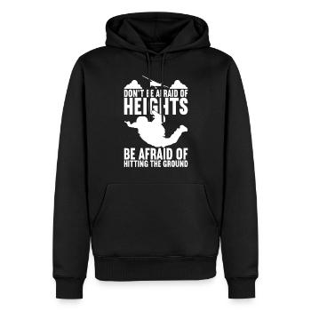 Parachutiste Parachutiste - Sweat à capuche Premium bio Homme - noir - Devant - Nico (187cm)