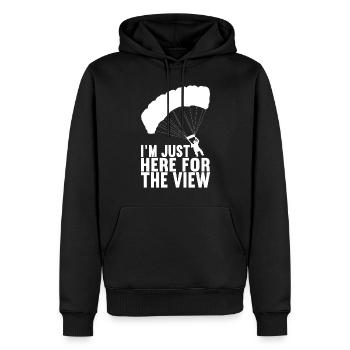 Parachutiste Parachutiste - Sweat à capuche Premium bio Homme - noir - Devant - Nico (187cm)