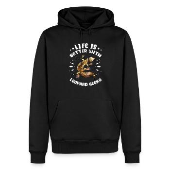 Gecko salamandre lézard Reptile cadeau - Sweat à capuche Premium bio Homme - noir - Devant - Nico (187cm)