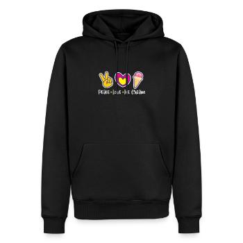 Crème glacée Crème glacée Crème glacée Cadeau d’été - Sweat à capuche Premium bio Homme - noir - Devant - Nico (187cm)