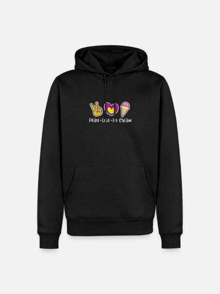 Eiscreme - Männer Premium Bio Hoodie - Schwarz
