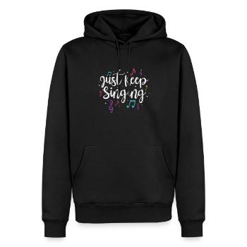 Sänger - Männer Premium Bio Hoodie - Schwarz - Vorne - Nico (187cm)