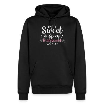Spinster - Men’s Premium Organic Hoodie - black - Front - Nico (187cm)
