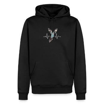 Perruche ondulée - Sweat à capuche Premium bio Homme - noir - Devant - Nico (187cm)