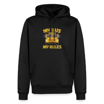 Busfahrer - Männer Premium Bio Hoodie - Schwarz - Vorne - Nico (187cm)