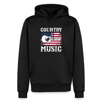 Musica Country Regalo di musica country - Felpa con cappuccio ecologica premium da uomo - nero - Fronte - Nico (187cm)