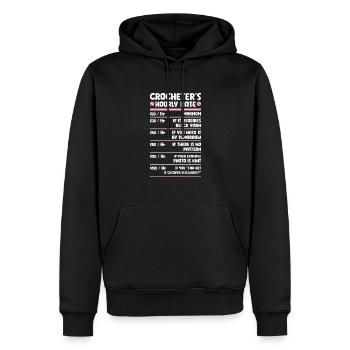 Crochet tricot couture couturière cadeau - Sweat à capuche Premium bio Homme - noir - Devant - Nico (187cm)