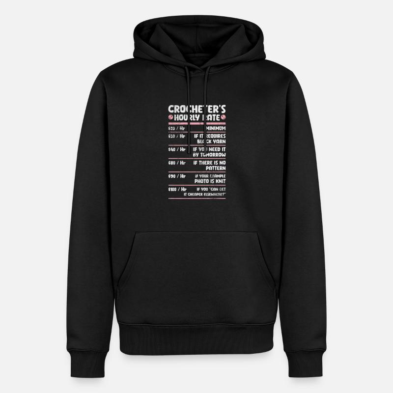 Crochet Tricot - Sweat à capuche Premium bio Homme - noir