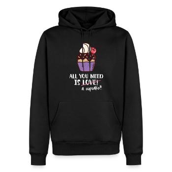 Cupcake - Sweat à capuche Premium bio Homme - noir - Devant - Nico (187cm)