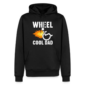 Personnes en fauteuil roulant Fauteuil roulant - Sweat à capuche Premium bio Homme - noir - Devant - Nico (187cm)