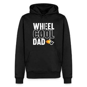 Personnes en fauteuil roulant Fauteuil roulant - Sweat à capuche Premium bio Homme - noir - Devant - Nico (187cm)