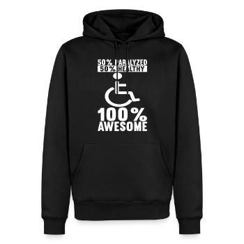 Personnes en fauteuil roulant Fauteuil roulant - Sweat à capuche Premium bio Homme - noir - Devant - Nico (187cm)