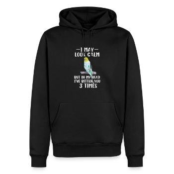 Perruche ondulée - Sweat à capuche Premium bio Homme - noir - Devant - Nico (187cm)