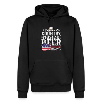 Cadeau de musique country country music - Sweat à capuche Premium bio Homme - noir - Devant - Nico (187cm)