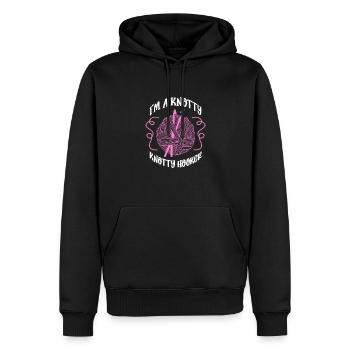 Crochet tricot couture couturière cadeau - Sweat à capuche Premium bio Homme - noir - Devant - Nico (187cm)