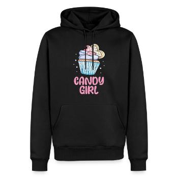 Cupcake - Sweat à capuche Premium bio Homme - noir - Devant - Nico (187cm)