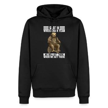 Personnes en fauteuil roulant Fauteuil roulant - Sweat à capuche Premium bio Homme - noir - Devant - Nico (187cm)