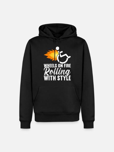 Rollstuhlfahrer Rollstuhl - Männer Premium Bio Hoodie - Schwarz