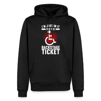 Personnes en fauteuil roulant Fauteuil roulant - Sweat à capuche Premium bio Homme - noir - Devant - Nico (187cm)
