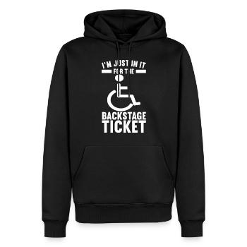 Rollstuhlfahrer Rollstuhl - Männer Premium Bio Hoodie - Schwarz - Vorne - Nico (187cm)