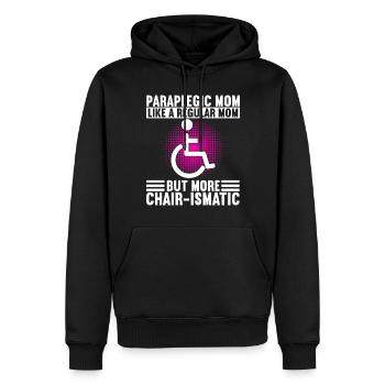 Personnes en fauteuil roulant Fauteuil roulant - Sweat à capuche Premium bio Homme - noir - Devant - Nico (187cm)
