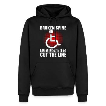 Personnes en fauteuil roulant Fauteuil roulant - Sweat à capuche Premium bio Homme - noir - Devant - Nico (187cm)