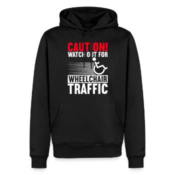 Rollstuhlfahrer Rollstuhl - Männer Premium Bio Hoodie - Schwarz - Vorne - Nico (187cm)