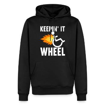 Wheelchair users Wheelchair - Men’s Premium Organic Hoodie - black - Front - Nico (187cm)