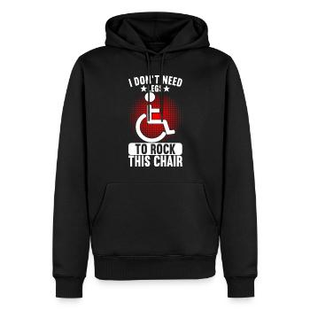 Personnes en fauteuil roulant Fauteuil roulant - Sweat à capuche Premium bio Homme - noir - Devant - Nico (187cm)
