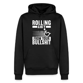 Personnes en fauteuil roulant Fauteuil roulant - Sweat à capuche Premium bio Homme - noir - Devant - Nico (187cm)