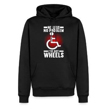 Personnes en fauteuil roulant Fauteuil roulant - Sweat à capuche Premium bio Homme - noir - Devant - Nico (187cm)