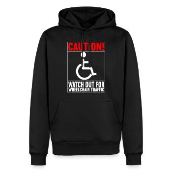 Personnes en fauteuil roulant Fauteuil roulant - Sweat à capuche Premium bio Homme - noir - Devant - Nico (187cm)