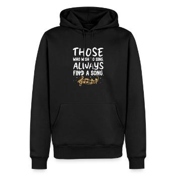 Chanteur chanteur chanteur musicien cadeau - Sweat à capuche Premium bio Homme - noir - Devant - Nico (187cm)