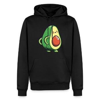 Avocado Guacamole Vegan Geschenk - Männer Premium Bio Hoodie - Schwarz - Vorne - Nico (187cm)